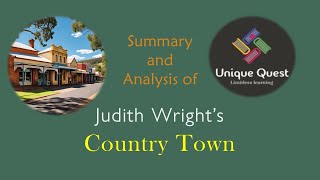 Country Town by Judith wright explained in Tamil with summary and anaysis [upl. by Ahsini]