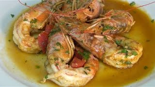 Camarones Langostino al ajillo Chef Stefano Barbato [upl. by Sacul]