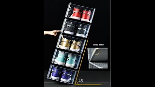 Thickened Acrylic Transparent Plastic Shoe Storage Box Dustproof Stackable Sneaker Clear Display Box [upl. by Allys]