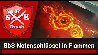 Step by Step Truefire Airbrush Notenschlüssel in Flammen Tutorial Slideshow und Live [upl. by Ecienaj415]