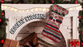 How to Crochet a Christmas Stocking EASY [upl. by Ariik853]