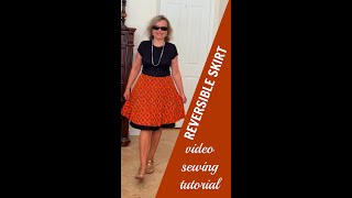 How to sew a reversible skirt from knit fabric and make an easy pattern with your own measurements [upl. by Atteoj]