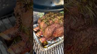 Smoked prime rib 💨🥩 primerib meatsweats bbq [upl. by Pebrook]