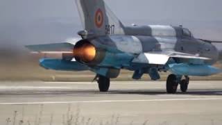 Mig21 LanceR C  Romanian Airforce  Afterburner TakeOff  raw audio included [upl. by Hedelman]