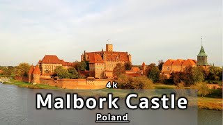 Malbork Castle Poland by Drone 4K [upl. by Ahseiyk]