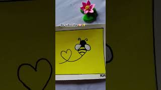 Cute bee art 🐝💛✨ art easy beeart cute viralshorts [upl. by Lunseth]