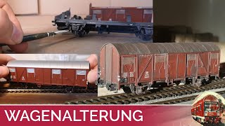 Wagen altern  alle Schritte  Modelleisenbahn in H0 Weathering Alterung Airbrush Vallejo Farben [upl. by Haldas]