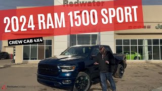 New 2024 Ram 1500 Sport Crew Cab 4x4  Patriot Blue  Stock  RR14439  Redwater Dodge [upl. by Cardinal]