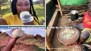 Nzema girl visits Nzemaland  life as a village girl in Ghana 🇬🇭 enjoying 3tuku [upl. by Kerge364]