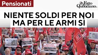 Pensionati in piazza quotNon ci sono soldi per le nostre pensioni ma si trovano per le armiquot [upl. by Nediarb115]