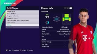 Jamal Musiala face e football pes 2021 bayern munich [upl. by Ponce]