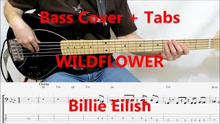 Billie Eilish  Wildflower BASS COVER TABS preview [upl. by Ellasal902]