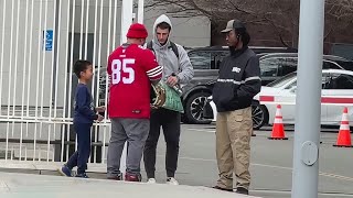 Lucky Niners fan and son score team autographs [upl. by Georg]