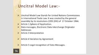 CLE Cyber Law and EthicsTE CSEITIntroduction to Uncitral model law [upl. by Newcomer]