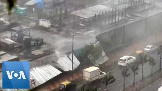 Powerful Cyclone Brings Intense Rain Wind to Mumbai India  VOANews [upl. by Artair]