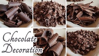 5 Ways Chocolate Shavings Curls for Cake Decoration  with Kitchen Tools [upl. by Alanah]