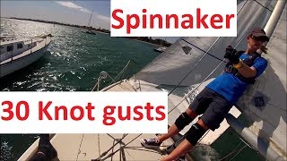 J24 Spinnaker practice in 30 knot gusts [upl. by Rolandson]