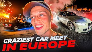 IS THIS EUROPES CRAZIEST CAR MEET  POLICE DRIFTING MULTIPLA BMW HITS PEOPLE AND MORE [upl. by Ailemac]