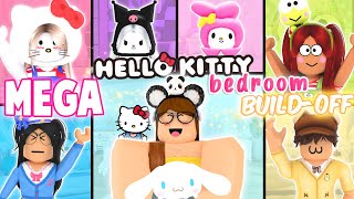 MEGA Hello Kitty Bedroom BuildOff CHALLENGE Panda Vs 6 FANS [upl. by Mairam]