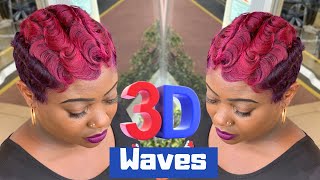 3D waves  Curl waves inspired by Hstyles  How to curl short hair [upl. by Ahsiekrats]