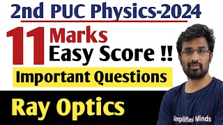 2ndPUC Physics Exam 2024  Rayoptics Important Questions  Important Numericals [upl. by Hadwin]