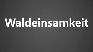 How To Pronounce Waldeinsamkeit [upl. by Lessard]