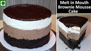 Double Chocolate Mousse Cake Recipe  Chocolate Brownie Mousse Cake Recipe  Easy Chocolate Dessert [upl. by Ahsie567]