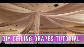 DIY ceiling drapes on a budget Easy ceiling draping tutorial [upl. by Alexandr446]