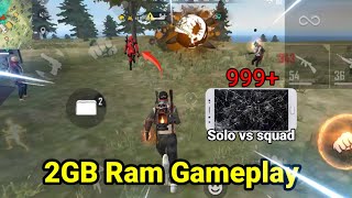 2GB Ram Gameplay😥  Solo vs squad ping 999😭  Garena Free Fire [upl. by Aciria]