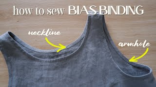 How to sew bias binding round neckline and armhole neatly [upl. by Iy]