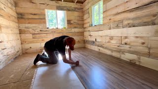 Simple Mortgage Free Cabin Addition Rough Cut Lumber And Flooring [upl. by Pyne]