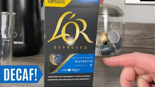 L’or Espresso Ristretto Decaffeinato Pod Review  Intensity 9  Nespresso Decaf Pods  Decaffeinated [upl. by Ruff]