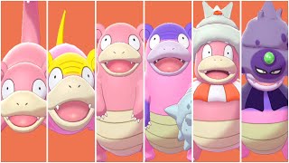 FULL SLOWPOKE EVOLUTION TEAM   Slowpoke  Slowbro  Slowking amp Galar Forms [upl. by Nerrol]