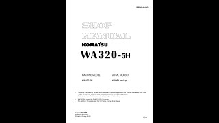 Komatsu WA3205H H50051 amp Up  VEBM240100 Service manual [upl. by Eiger]