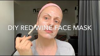 DIY Tightening Red Wine Face Mask  firm and glowing skin [upl. by Annorah344]