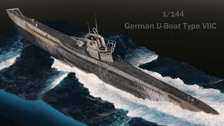 Making realistic UBoat ocean diorama  1144 revell German UBoat Type VIIC [upl. by Akilat]