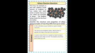 Alloys Practice GCSE Chemistry Question [upl. by Mikal]