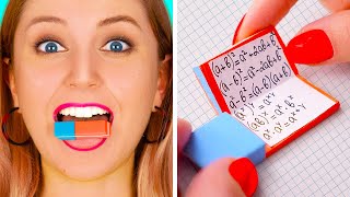 FUNNY DIY SCHOOL HACKS  Easy Crafts and Hacks For Back To School by 123 GO [upl. by Cly]