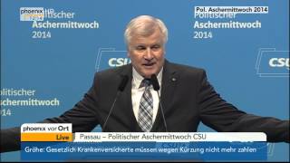 Rede von Horst Seehofer  Politischer Aschermittwoch der CSU am 05032014 [upl. by Myrah104]