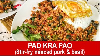 Pad Kra Pao  How to stirfry pork with Thai basil amazing Thai recipe [upl. by Heddie]