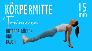 KÖRPERMITTE TRAINIEREN  Unterer Rücken und Bauch  HIIT Workout  Katja Seifried [upl. by Vaasta]