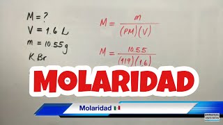 MOLARIDAD y NORMALIDAD en Química [upl. by Enoyrt]