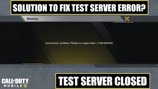 NEW Codm Test Server C9A100002 Network Error  Test Server Closed [upl. by Sankey]