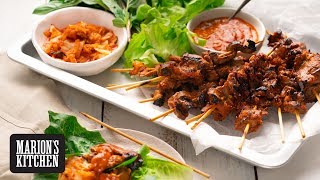 Koreanstyle BBQ Beef Skewers  Marions Kitchen [upl. by Odlanyer503]