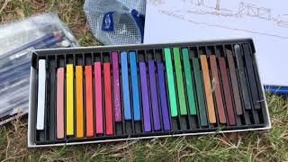 Painting En Plein Air  Felt Tip Pens Woodless Colored Pencils  Lake Martin AL [upl. by Warga]