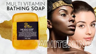 MOST EFFECTIVE WHITENING SOAP  24K GOLD SOAP  Antiaging AntiWrinkles Dark spot remover [upl. by Pavla605]