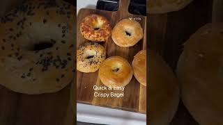 Breakfast Crispy Bagels  Homemade Bread Flour Bagel Recipe [upl. by Serdna222]