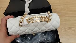 Chanel Lambskin Flap Bag With Diamand Handle [upl. by Puduns]