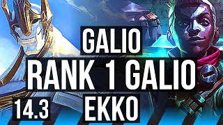 GALIO vs EKKO MID  Rank 1 Rank 1 Galio 68 winrate 7418 300 games  EUW Challenger  143 [upl. by Nnaeed]