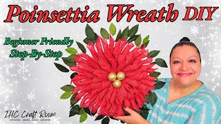 DIY Burlap Poinsettia Wreath for Christmas [upl. by Niels516]